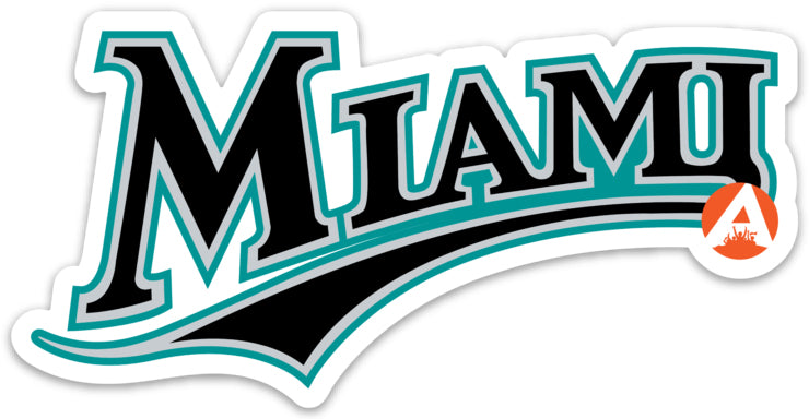 Retro Miami Baseball Sticker
