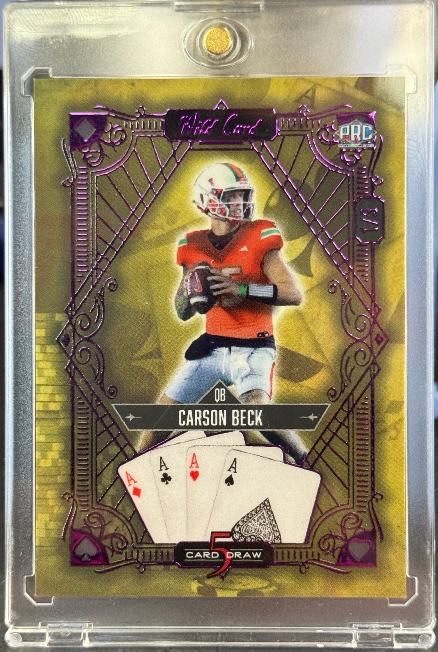 2024 Wild Card 5 Card Draw S5CDV-CB Carson Beck Pre-Rookie Card - Raw