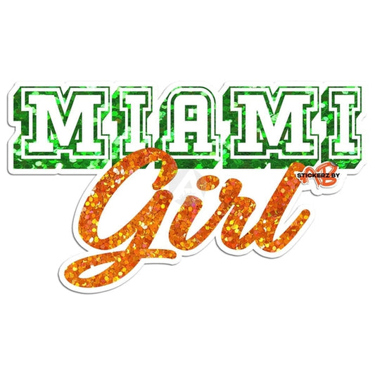 Miami Girl Glitter Sticker