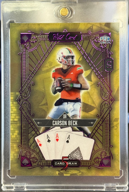 2024 Wild Card 5 Card Draw S5CDV-CB Carson Beck Pre-Rookie Card - Raw