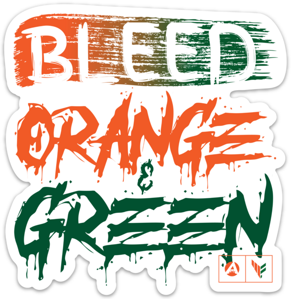 Bleed Orange & Green Sticker - Miami Flo Collaboration