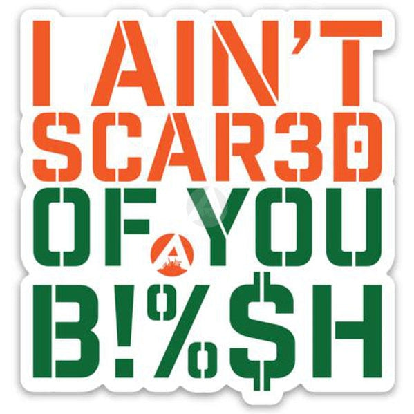 I AIN'T SCARED OF YOU B!%$H STICKER